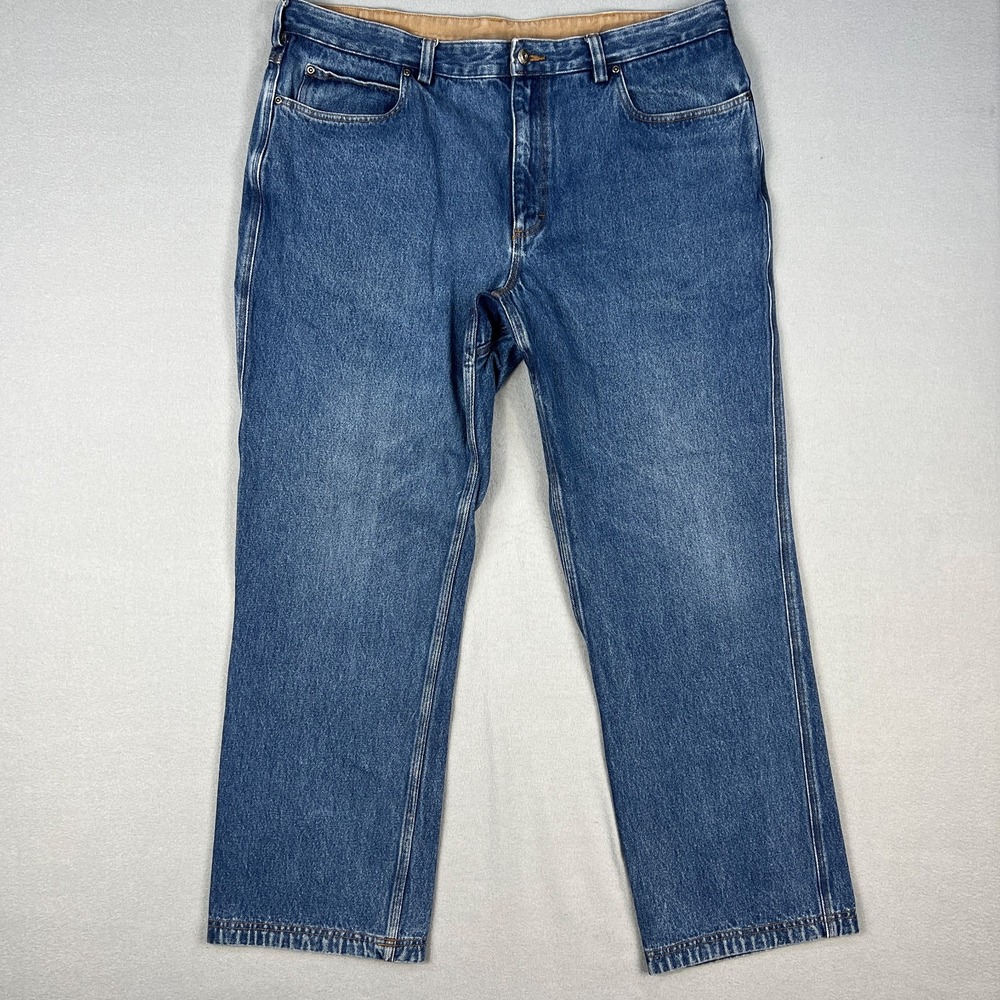 Duluth Trading Co Jeans Mens 41x30.5 Medium Wash Blue Denim Work Casual Cotton‎